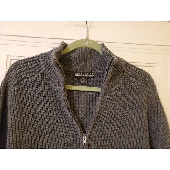 Napoliello Mens Gray Sweater XL Cardigan Cotton Blend Full Zip EUC - Picture 4 of 7